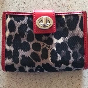 CHEETAH PRINT & RED COACH WALLET